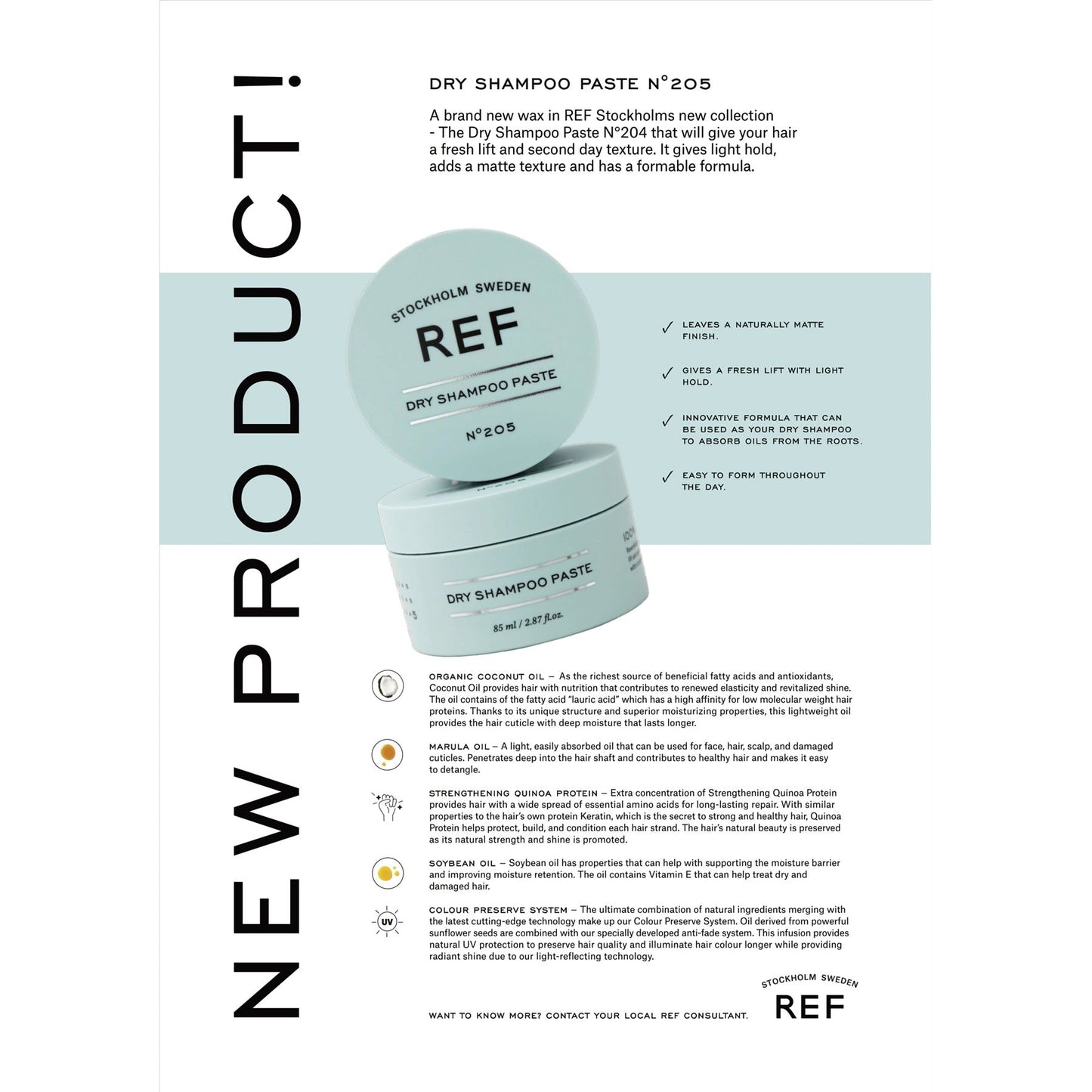 REF Stockholm Dry Shampoo Paste No.205 85ml