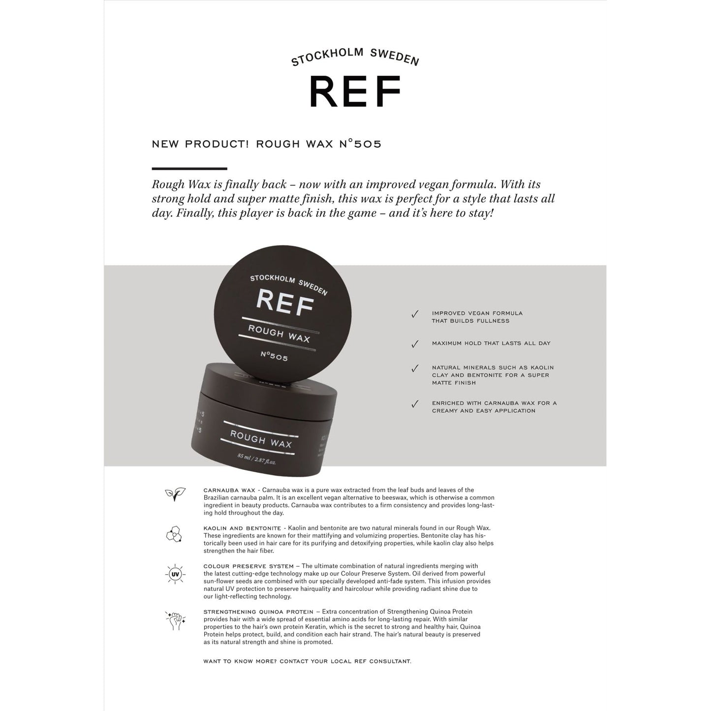 REF Stockholm Rough Wax No.505 85ml