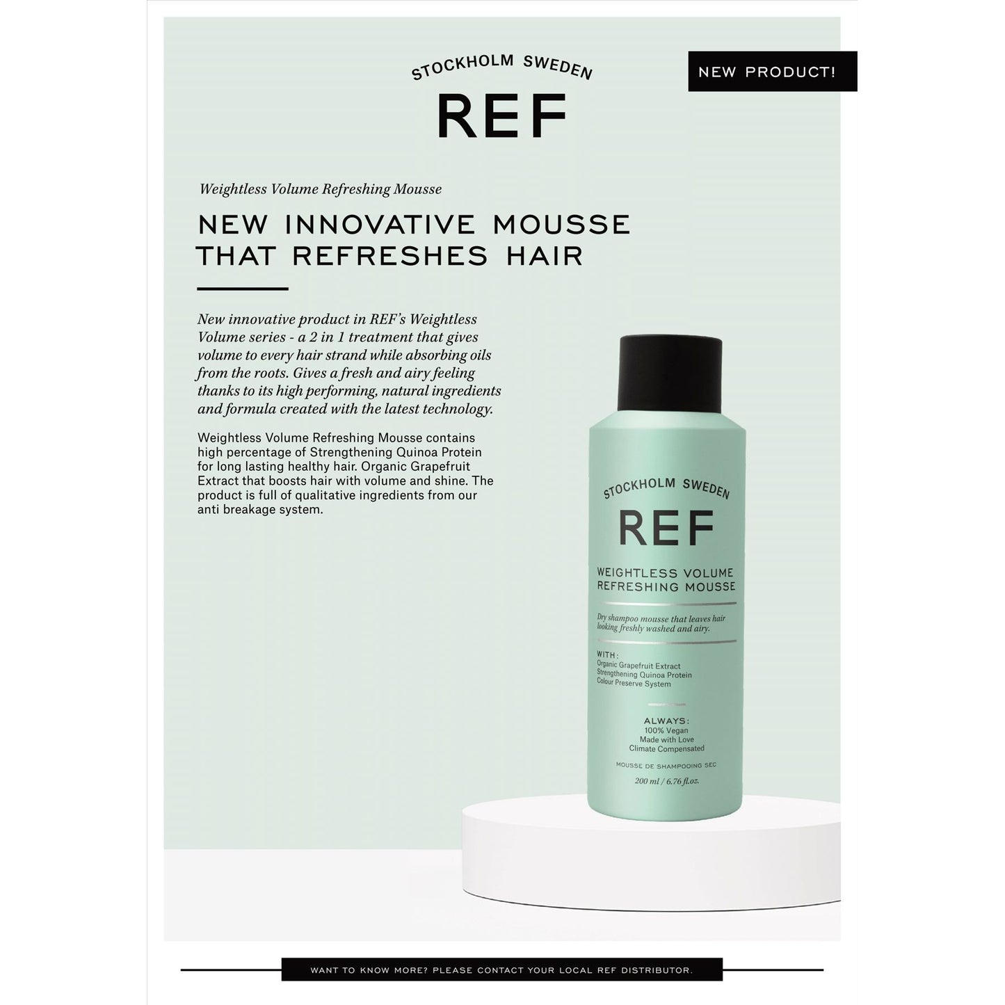 REF Stockholm Weightless Volume Refreshing Mousse 200ml