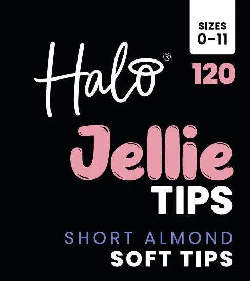 Halo Jellie Nail Tips Almond, Sizes 0-11, 120 Mixed Sizes