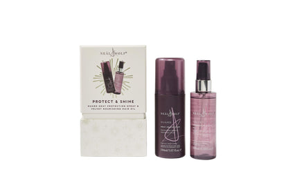 Neal & Wolf PROTECT & SHINE Collection Guard Heat Protection Spray & Velvet Hair Oil Gift Set