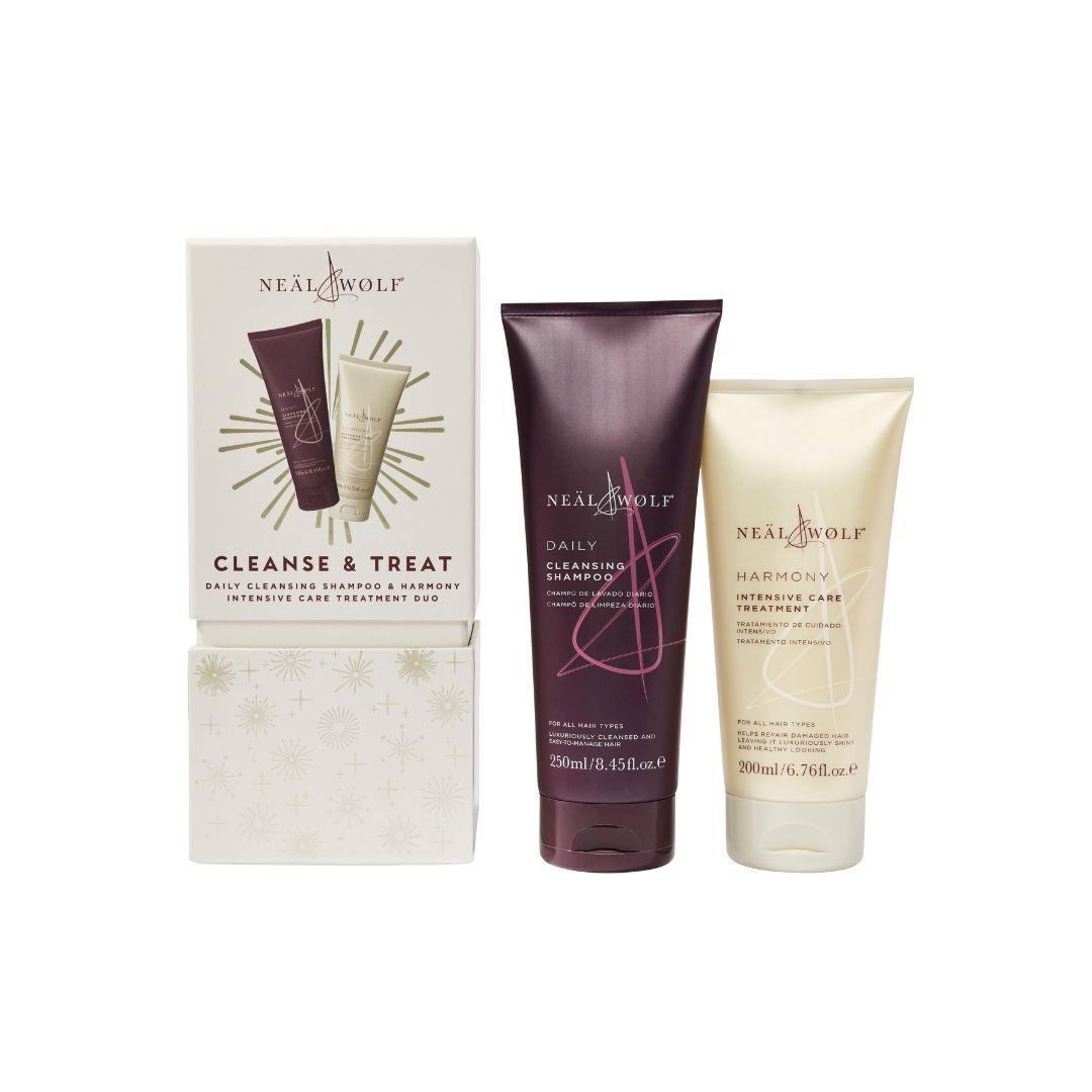 Neal & Wolf CLEANSE & TREAT Collection Daily Shampoo & Harmony Treatment Gift Set
