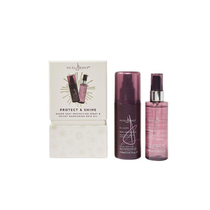 Neal & Wolf PROTECT & SHINE Collection Guard Heat Protection Spray & Velvet Hair Oil Gift Set