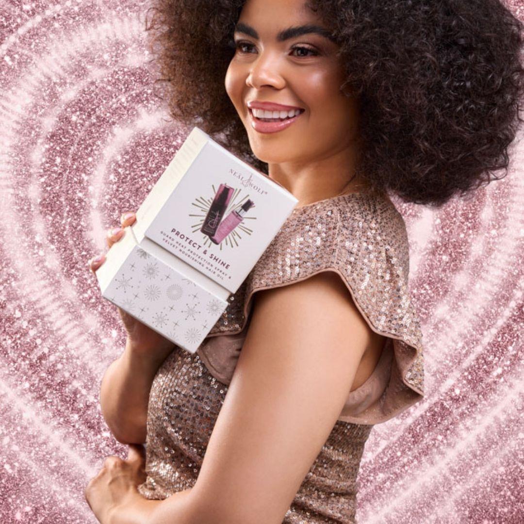 Neal & Wolf PROTECT & SHINE Collection Guard Heat Protection Spray & Velvet Hair Oil Gift Set